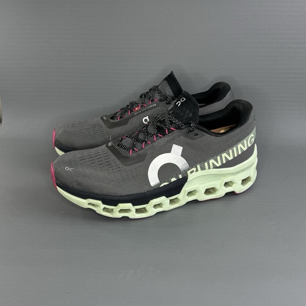 On Running Cloudmonster 2 Shoes Men’s 10.5 Asphalt/Lime Max Cushion 3ME10122541